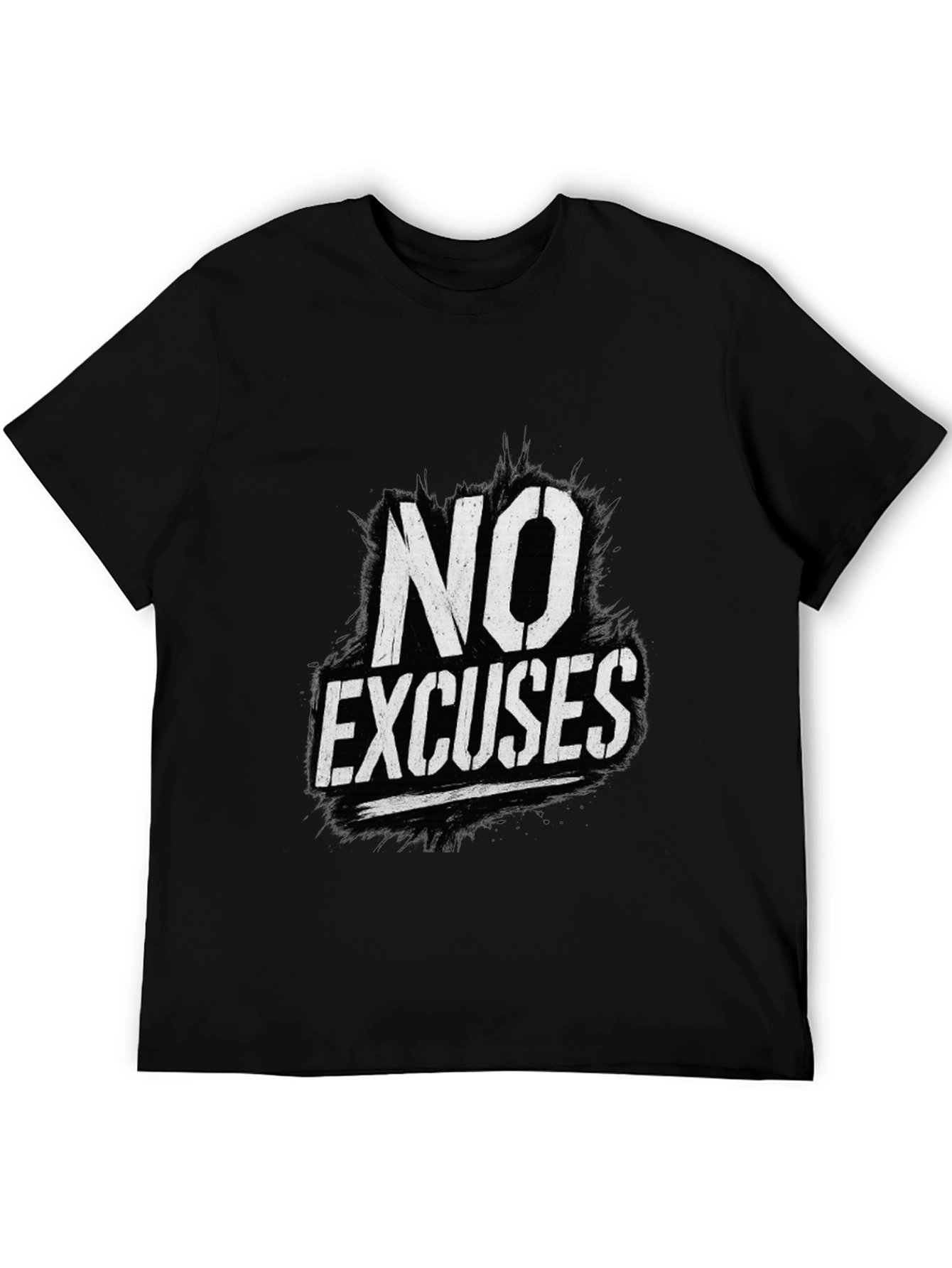 No Excuses Graphic Print Black T-Shirt