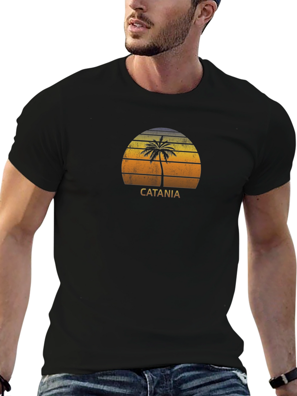 Catania Palm Tree Sunset Graphic Tee - Tropical Vibes