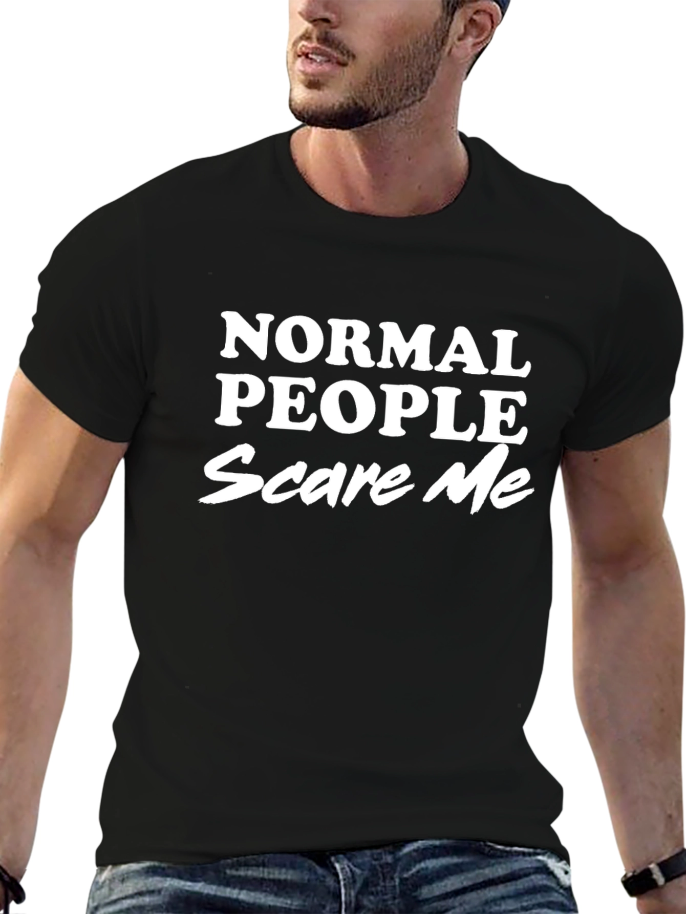 Normal People Scare Me T-Shirt - Black