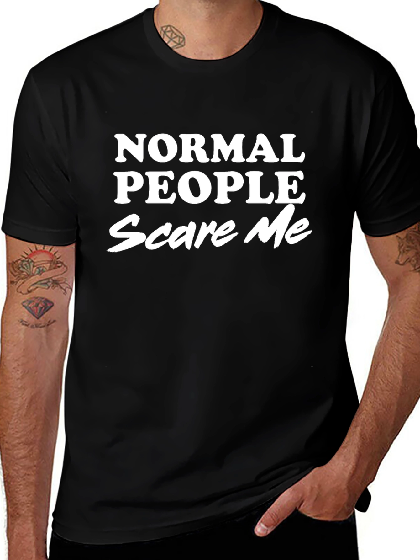 Normal People Scare Me T-Shirt - Black