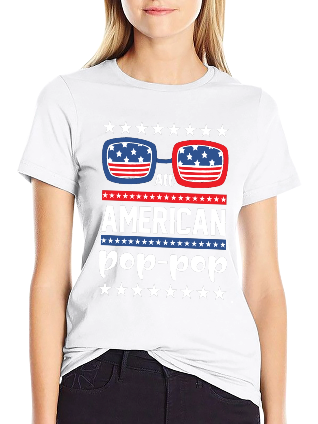 All American Pop-Pop T-Shirt Patriotic USA Flag Tee