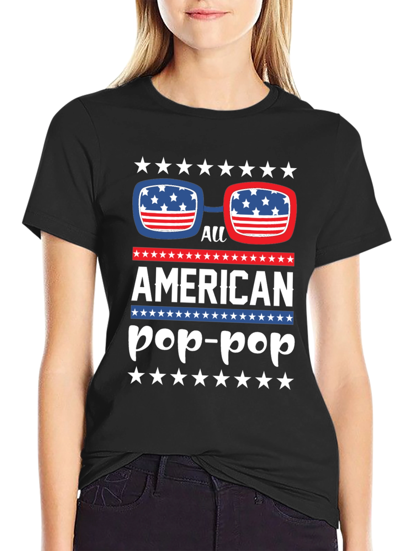 All American Pop-Pop T-Shirt Patriotic USA Flag Tee