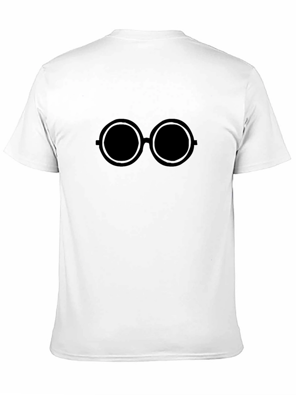 Black T-Shirt with Round Glasses Design