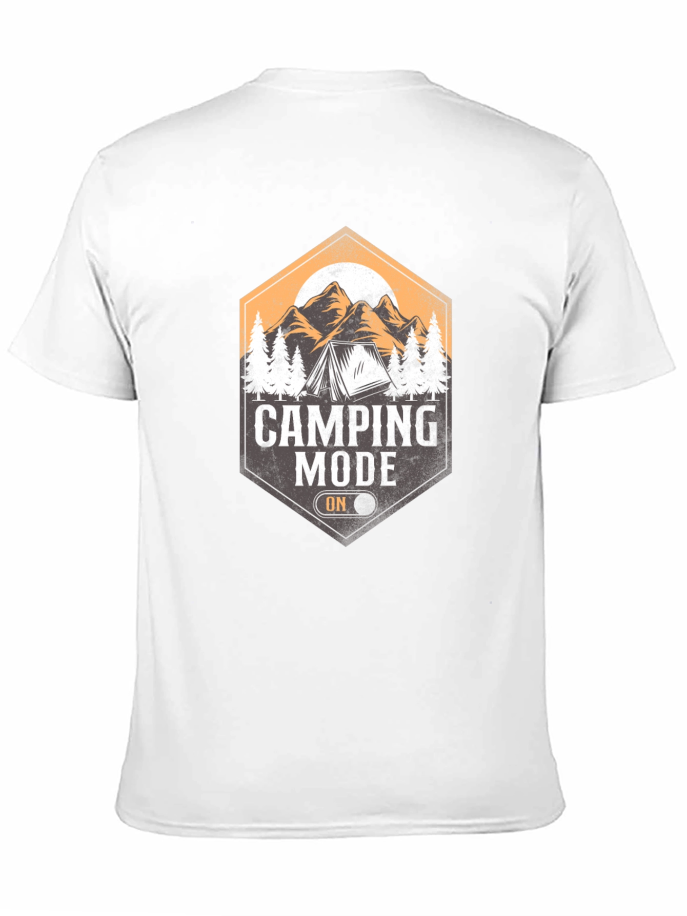 Camping Mode On Black T-Shirt Adventure Outdoor Graphic Tee
