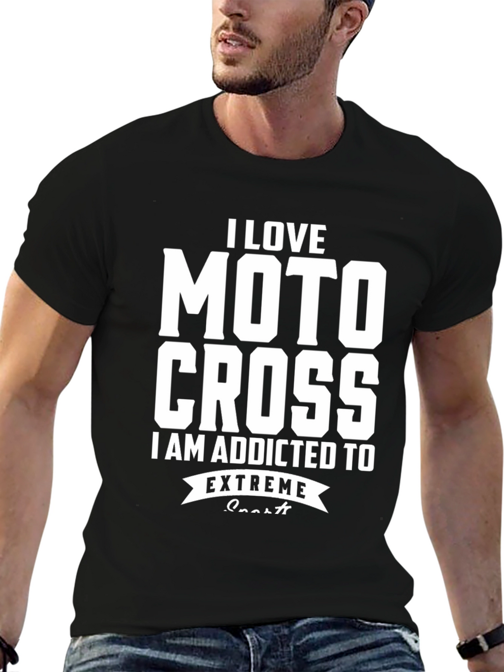 I Love Motocross Extreme Sports Graphic T-Shirt