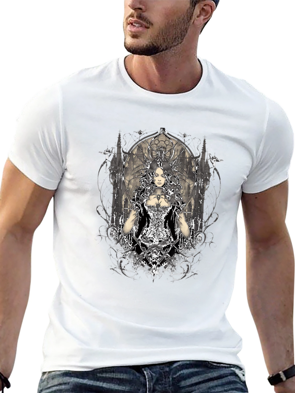 Gothic Queen Graphic T-Shirt - Black