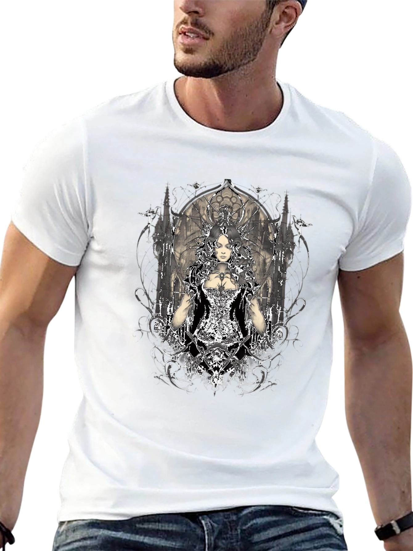 Gothic Queen Graphic T-Shirt - Black