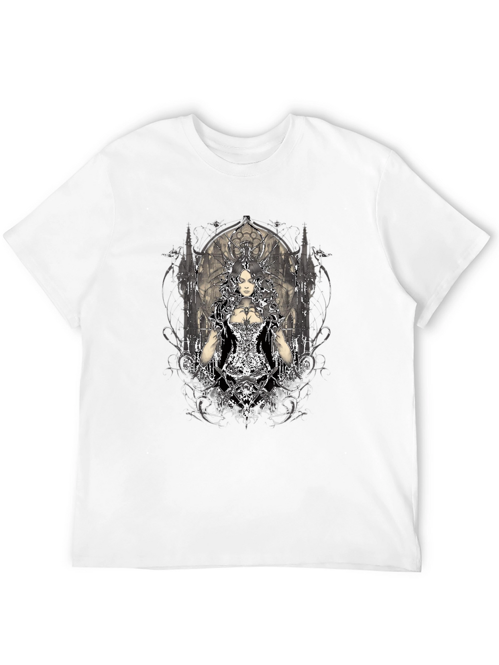 Gothic Queen Graphic T-Shirt - Black