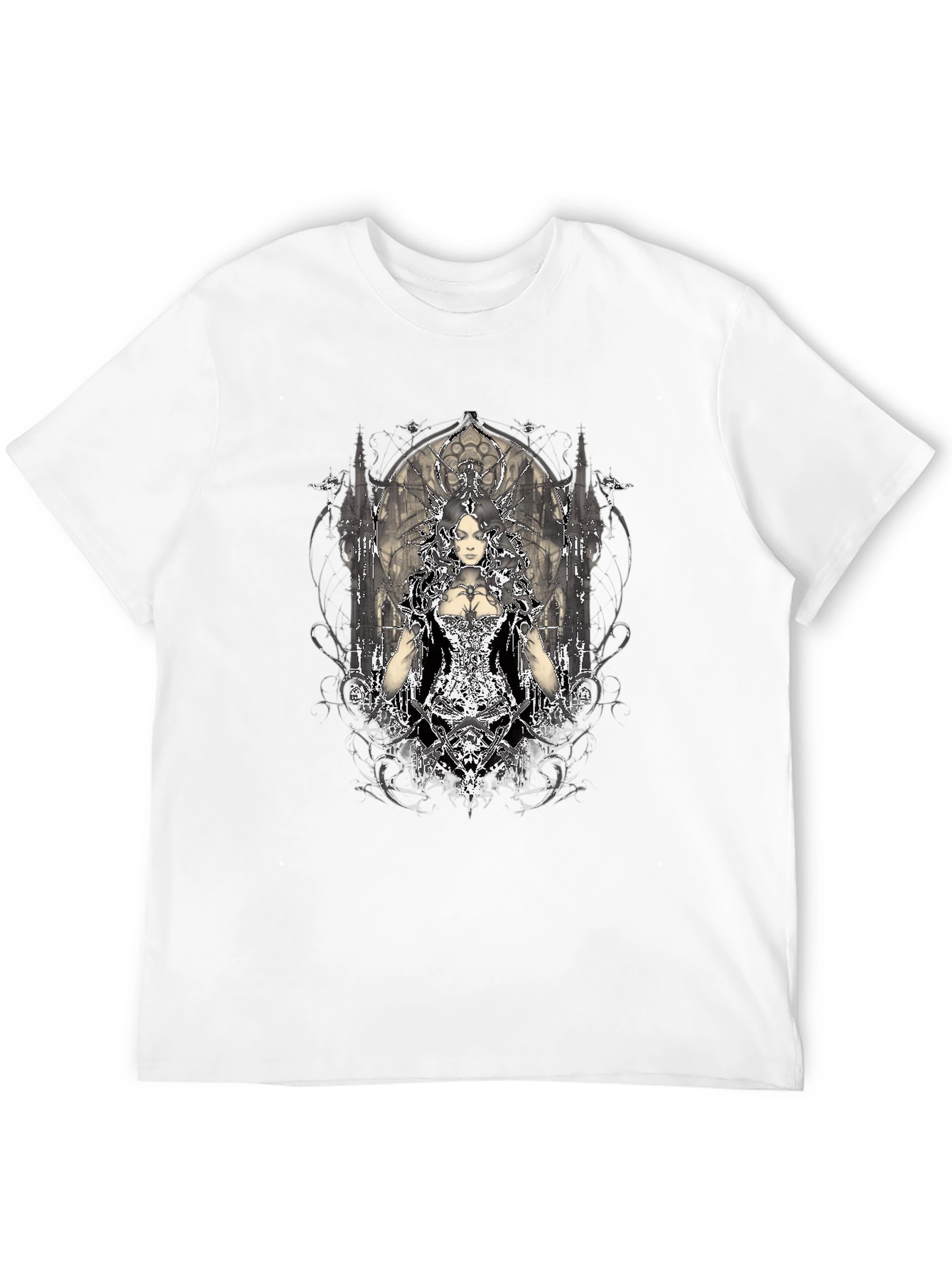 Gothic Queen Graphic T-Shirt - Black