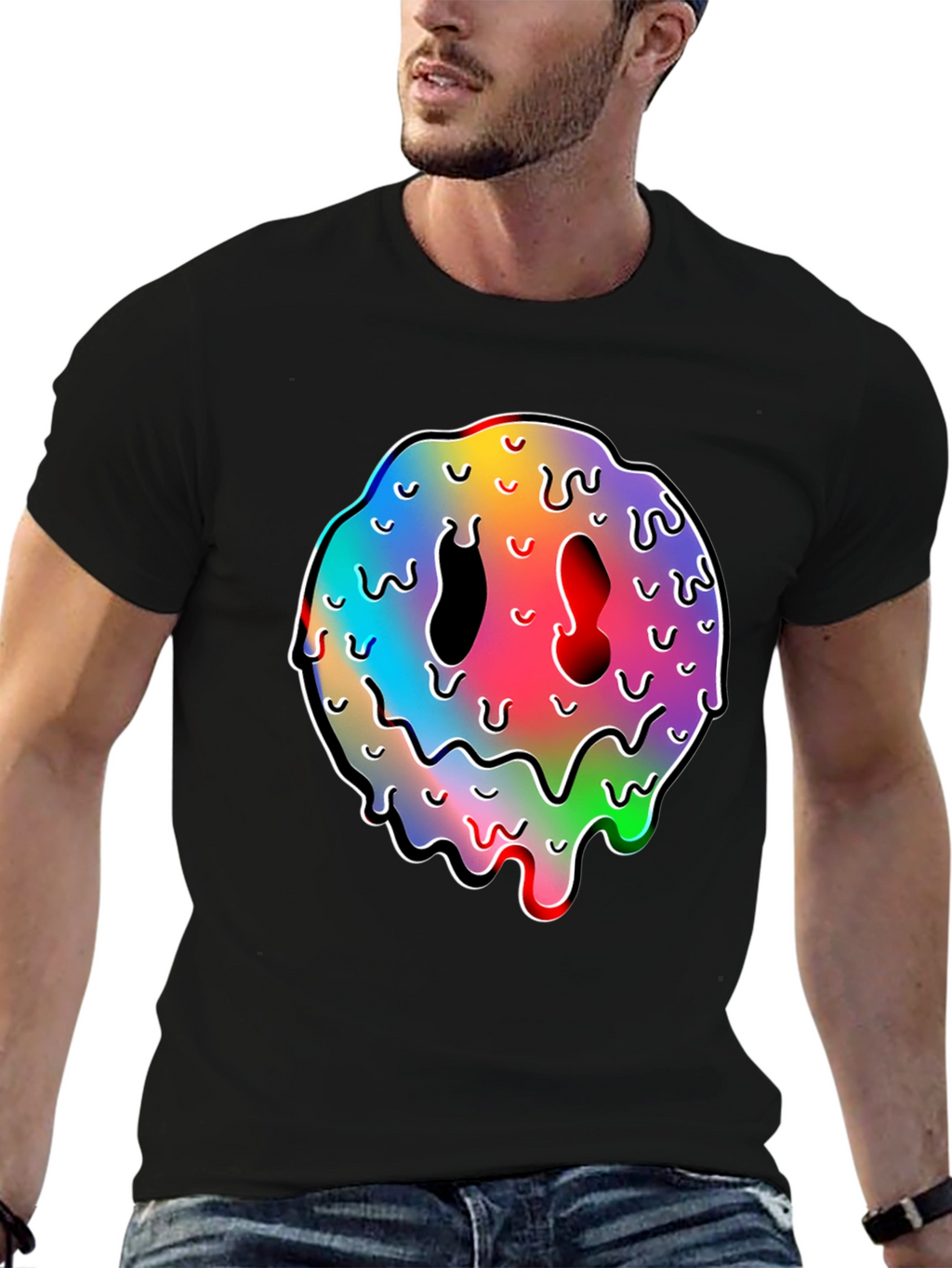 Melting Smiley Face Graphic T-Shirt