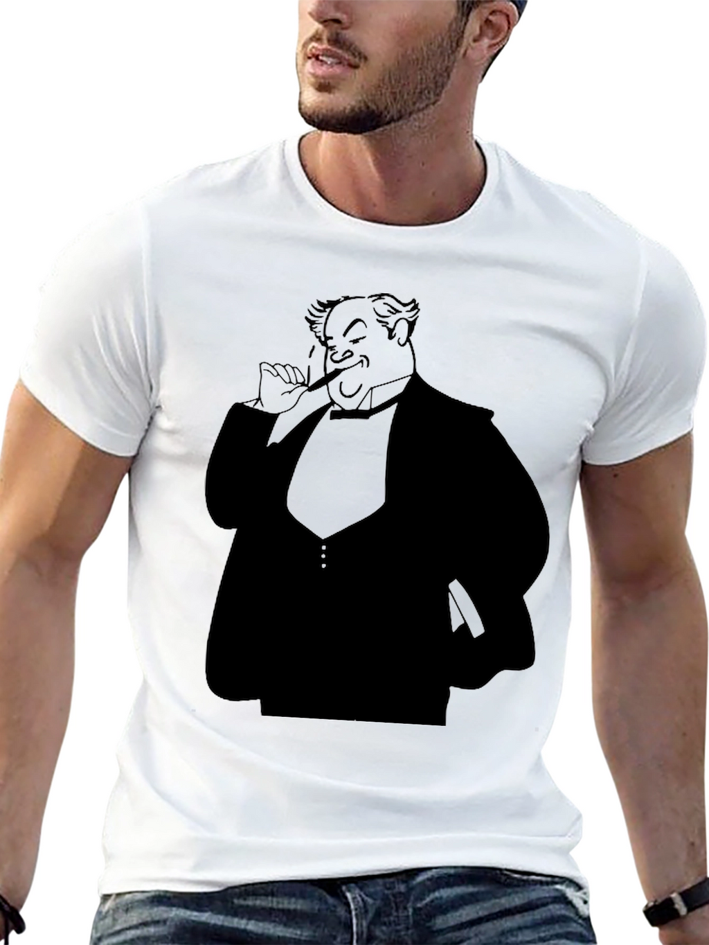 Black Silhouette Cartoon Man T-Shirt