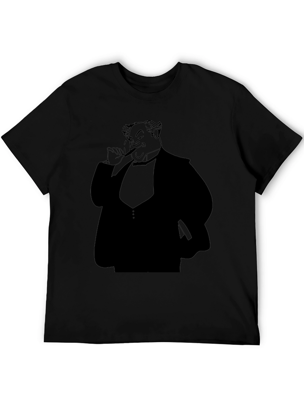 Black Silhouette Cartoon Man T-Shirt