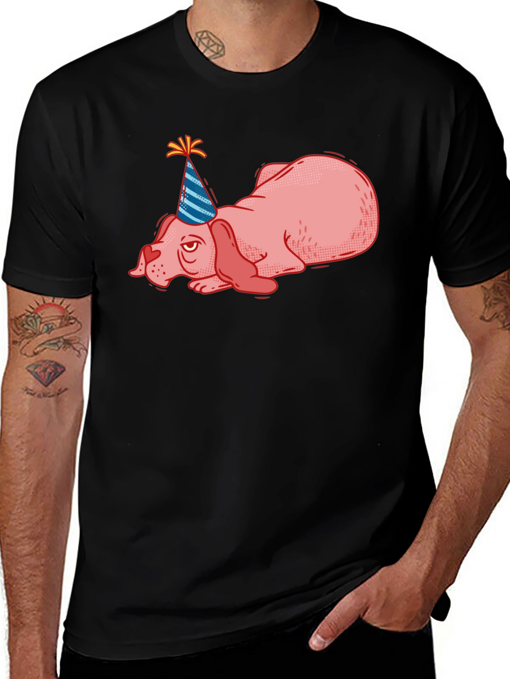 Party Dog T-Shirt - Funny Lazy Birthday Tee