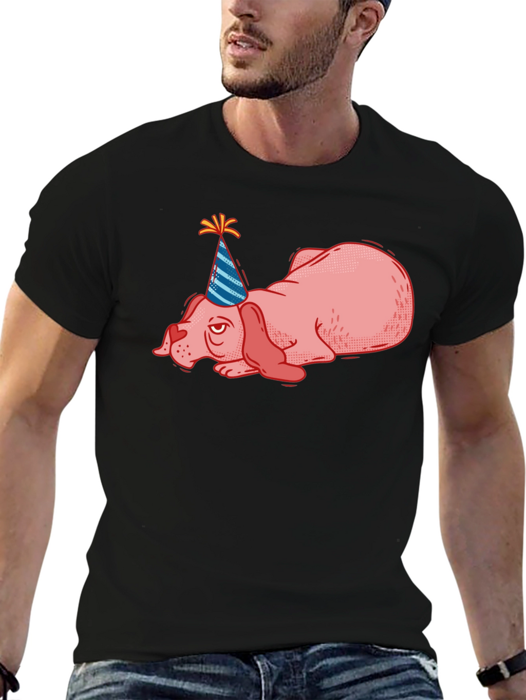 Party Dog T-Shirt - Funny Lazy Birthday Tee