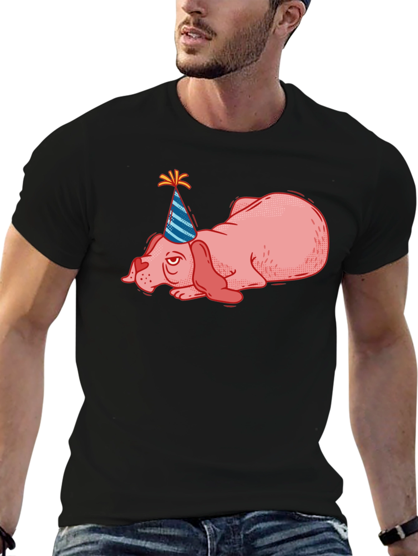 Party Dog T-Shirt - Funny Lazy Birthday Tee