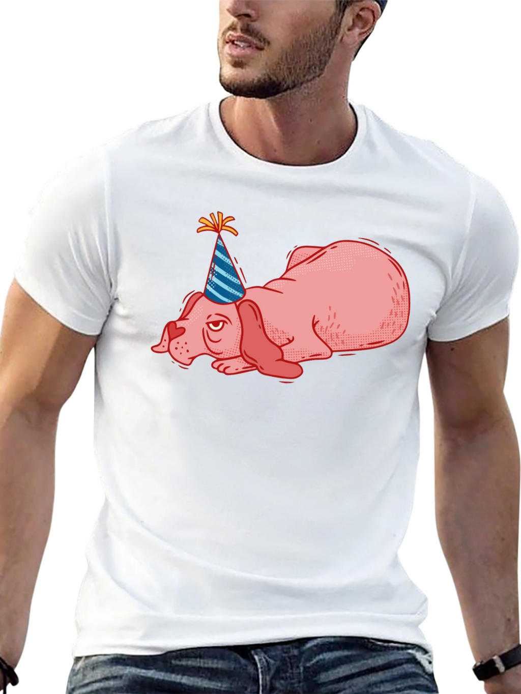 Party Dog T-Shirt - Funny Lazy Birthday Tee