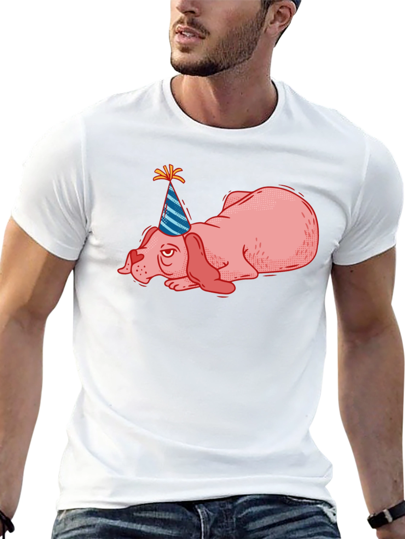 Party Dog T-Shirt - Funny Lazy Birthday Tee