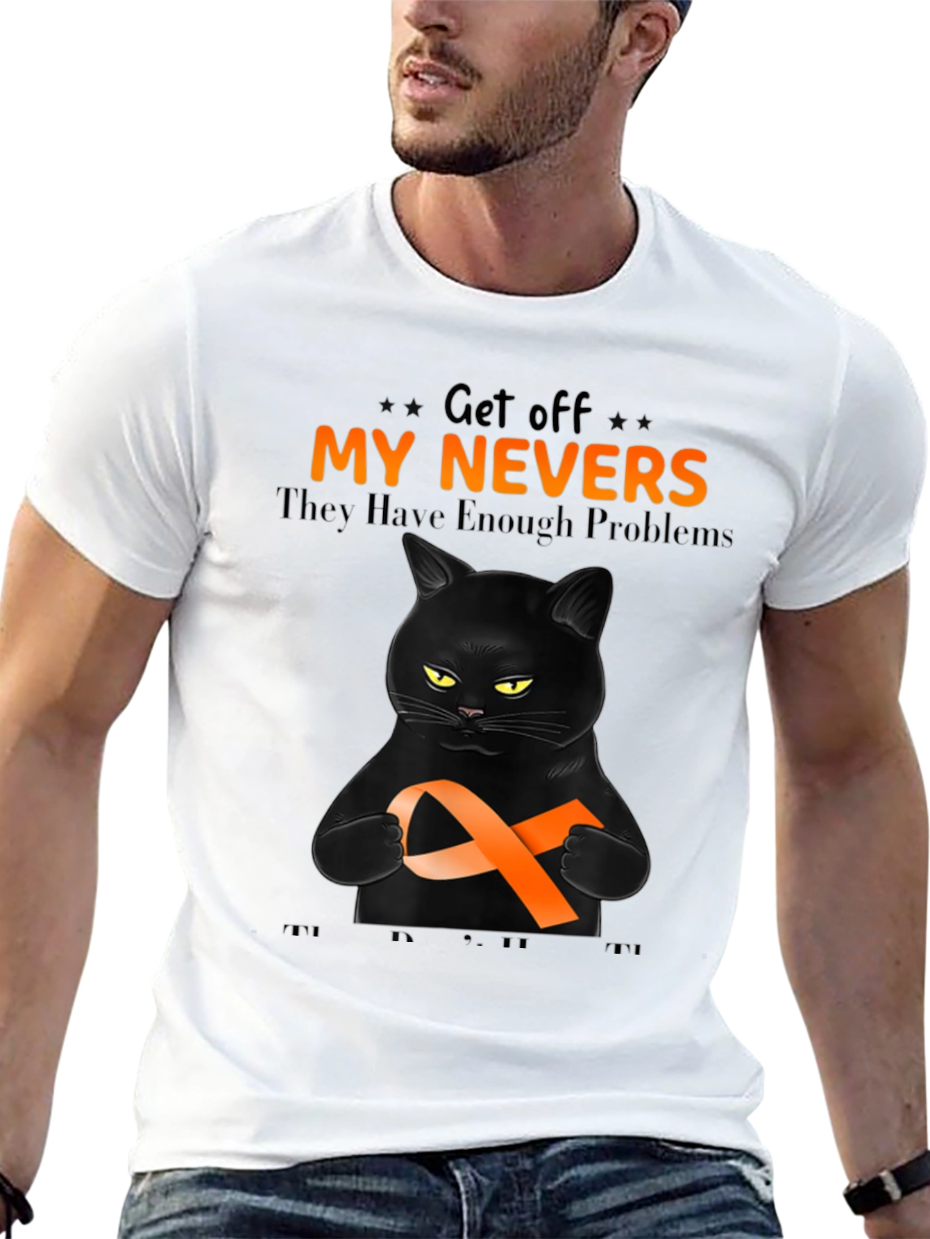 Get Off My Nevers Black Cat T-Shirt