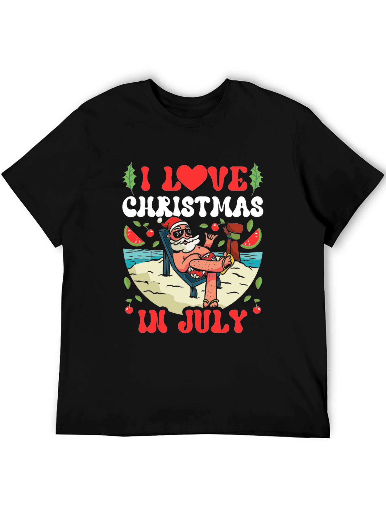 Christmas in July T-Shirt - Beach Santa Tee
