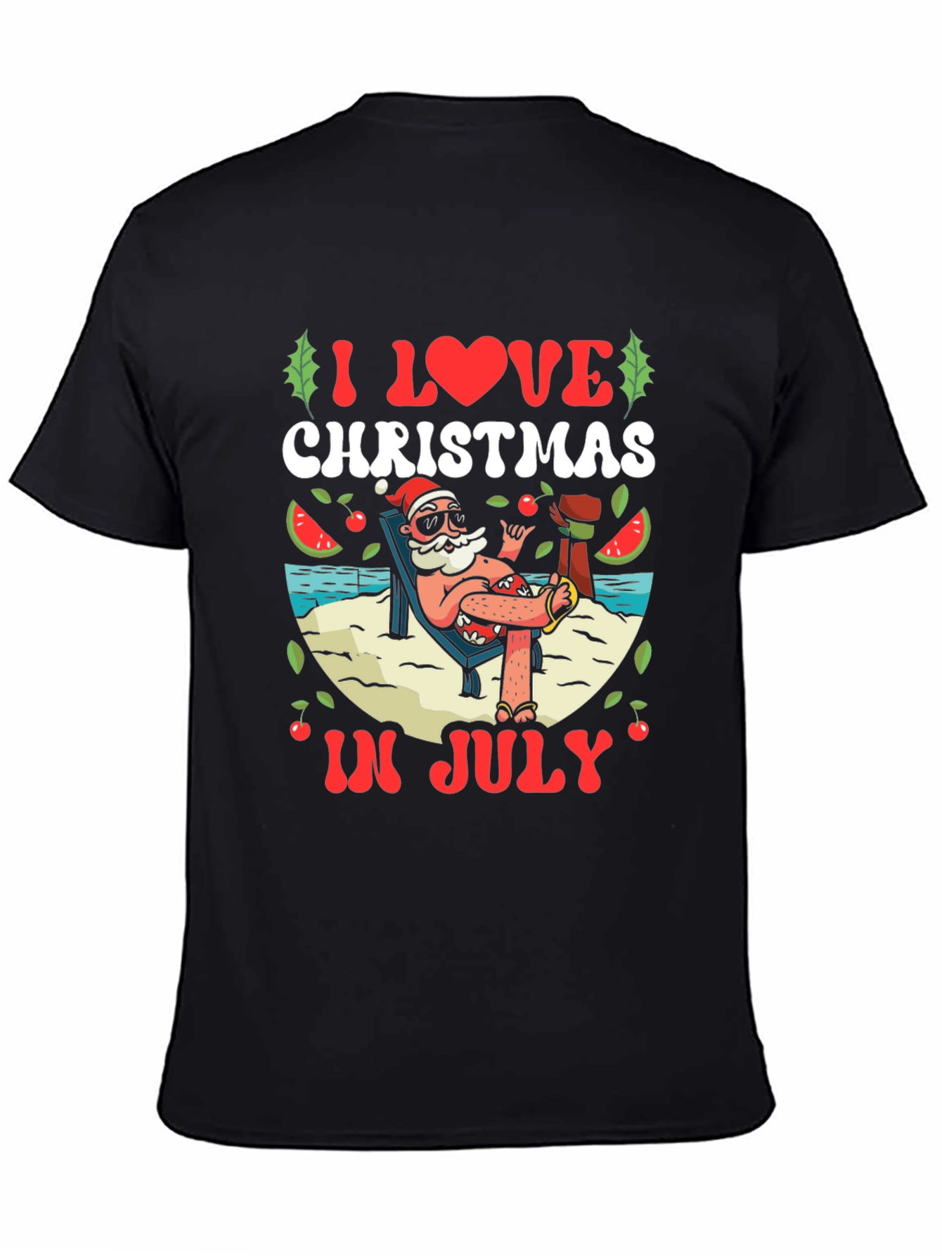 Christmas in July T-Shirt - Beach Santa Tee
