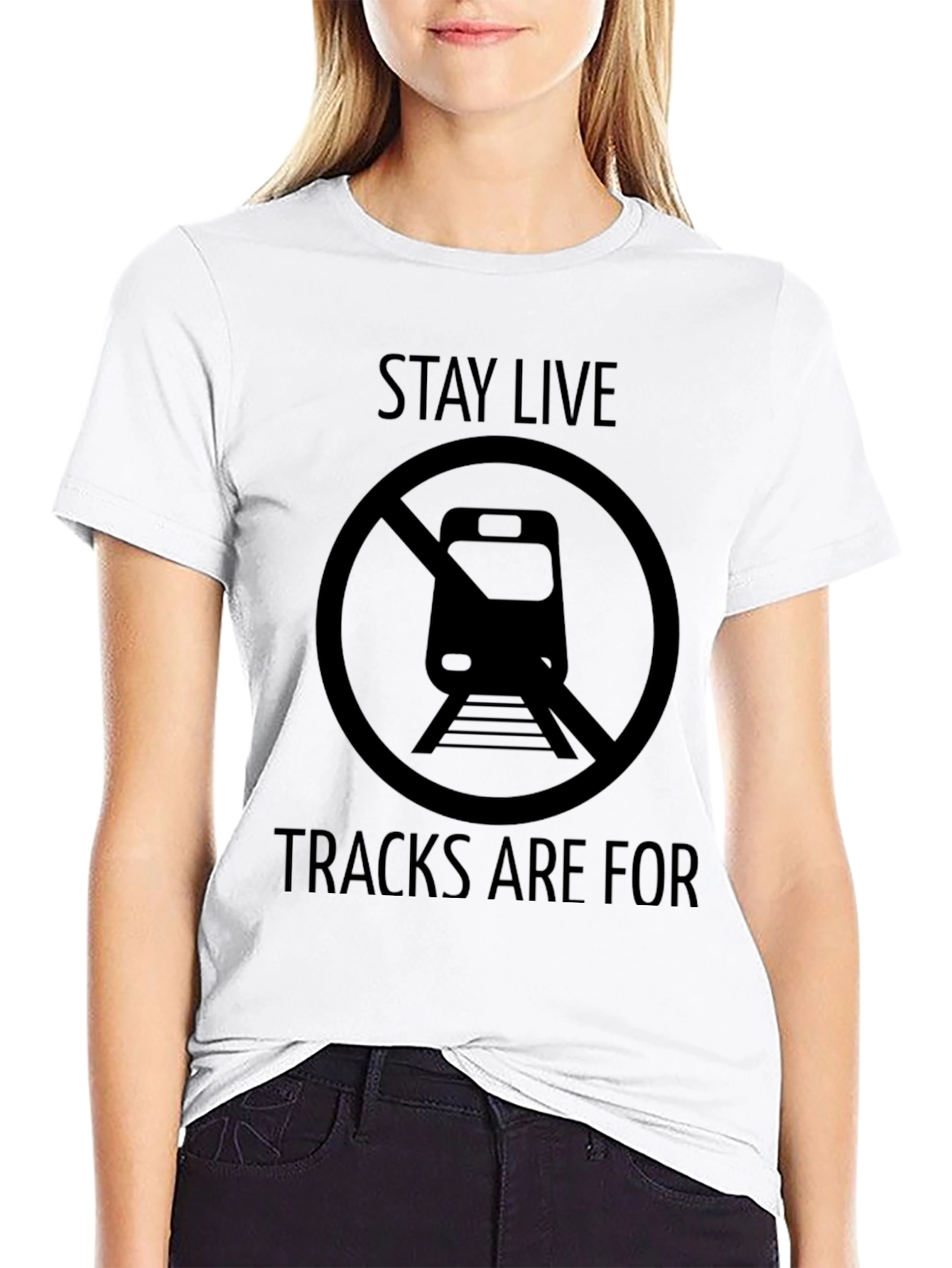 Stay Live T-Shirt - Train Tracks Safety Tee
