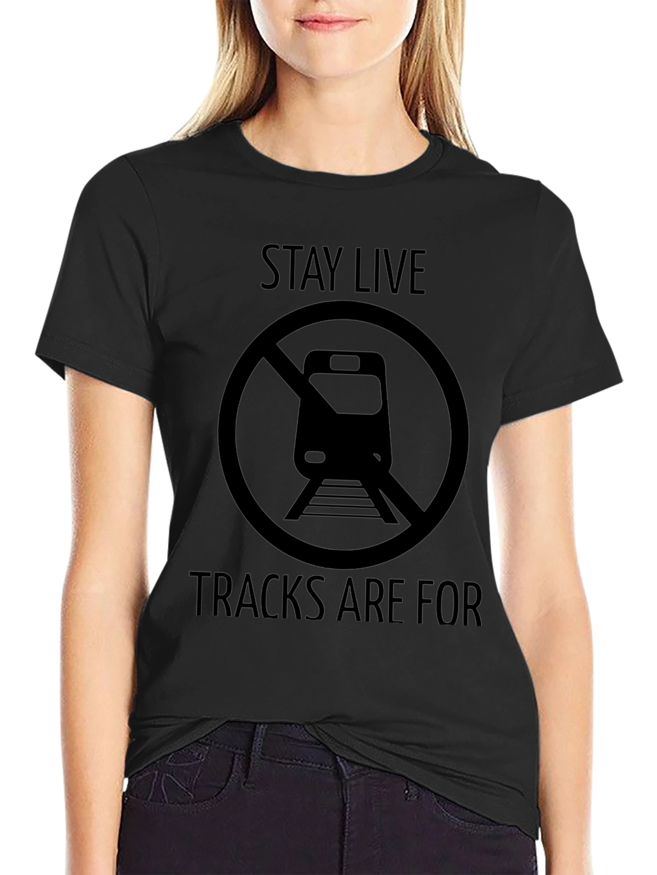 Stay Live T-Shirt - Train Tracks Safety Tee
