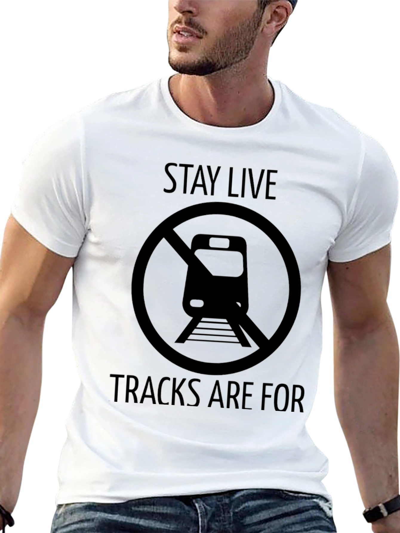 Stay Live T-Shirt - Train Tracks Safety Tee