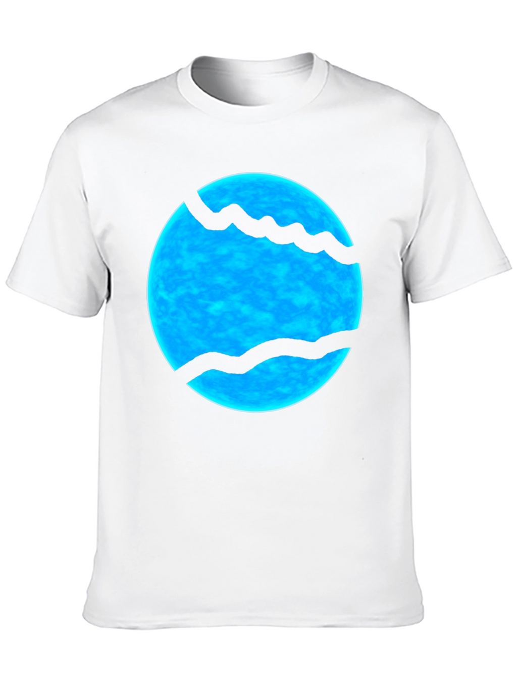Abstract Blue Sphere Graphic Print Black T-Shirt