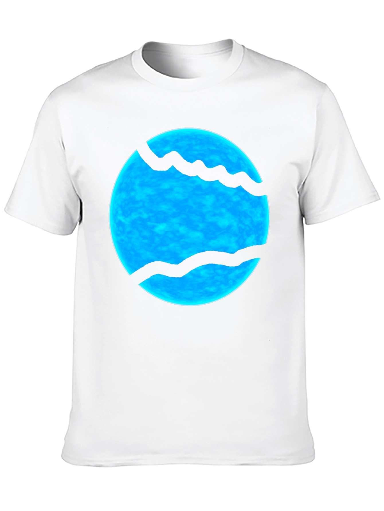 Abstract Blue Sphere Graphic Print Black T-Shirt