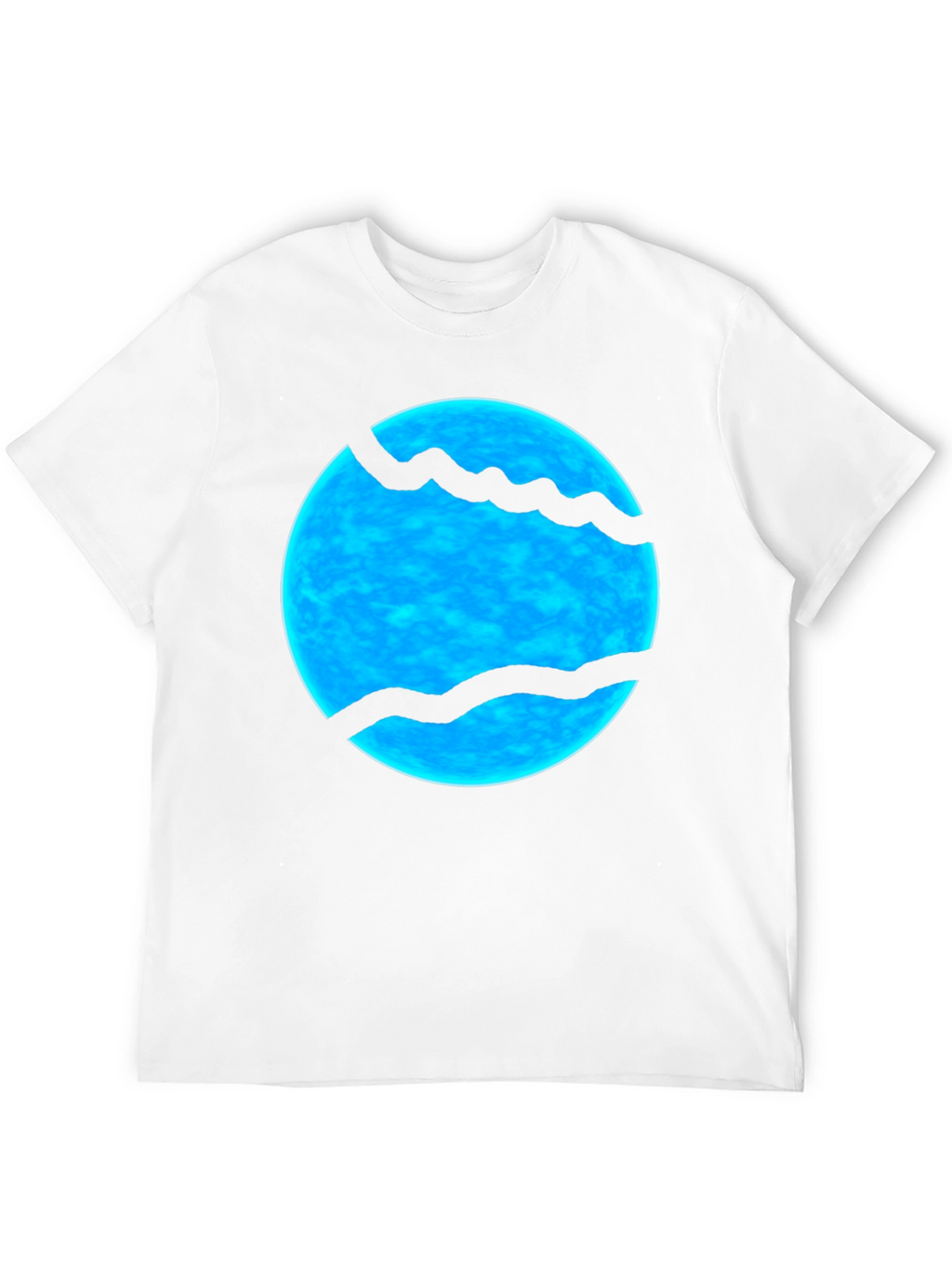 Abstract Blue Sphere Graphic Print Black T-Shirt