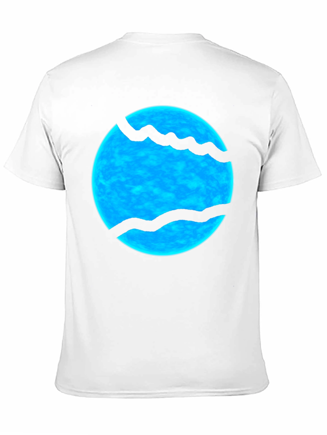 Abstract Blue Sphere Graphic Print Black T-Shirt