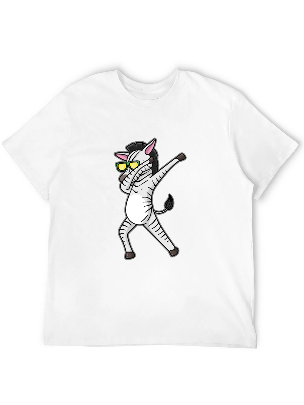 Dabbing Zebra Graphic Tee - Cool Black T-Shirt