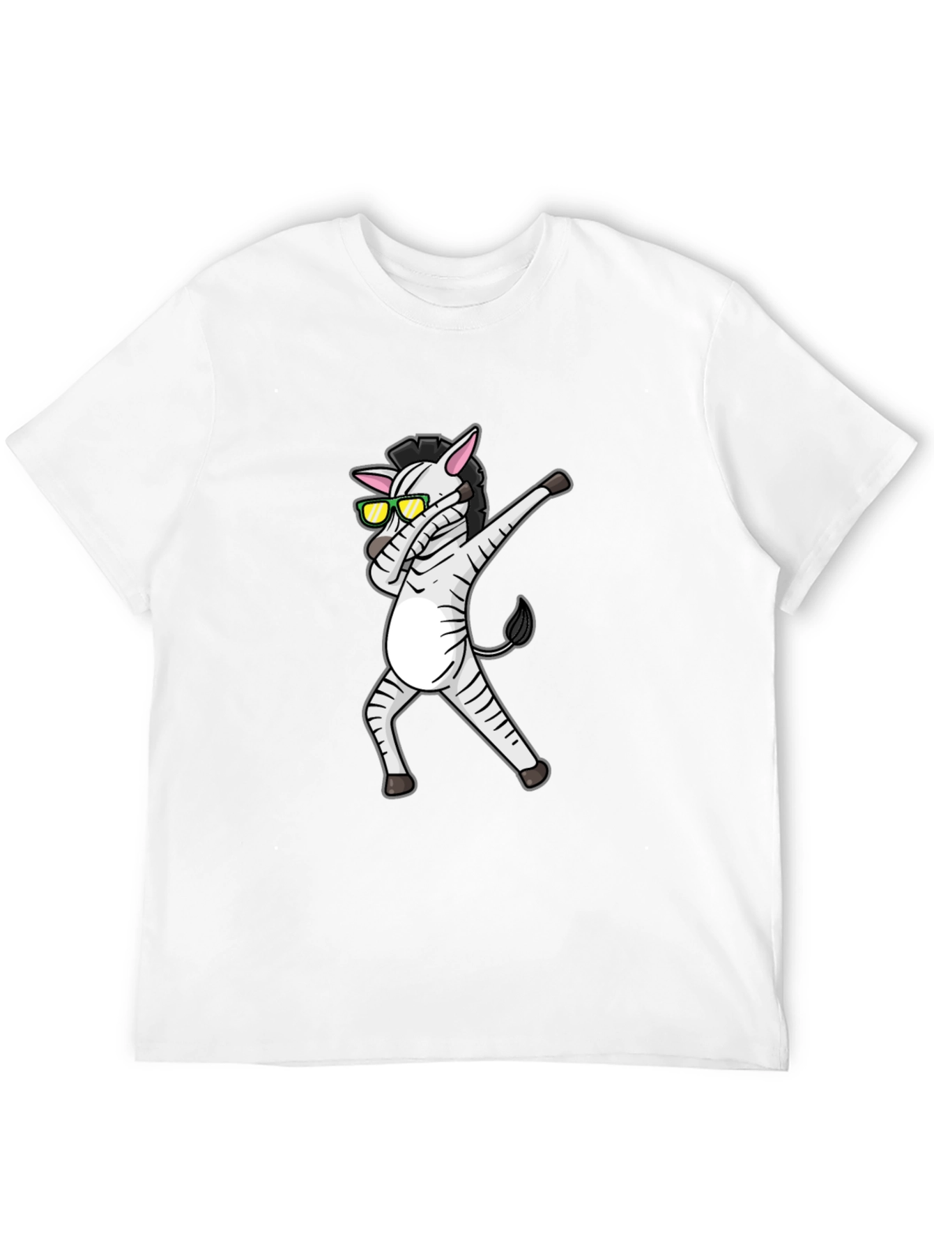 Dabbing Zebra Graphic Tee - Cool Black T-Shirt