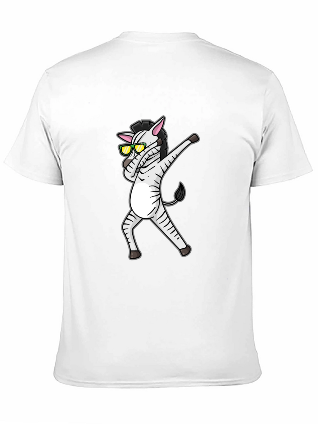 Dabbing Zebra Graphic Tee - Cool Black T-Shirt
