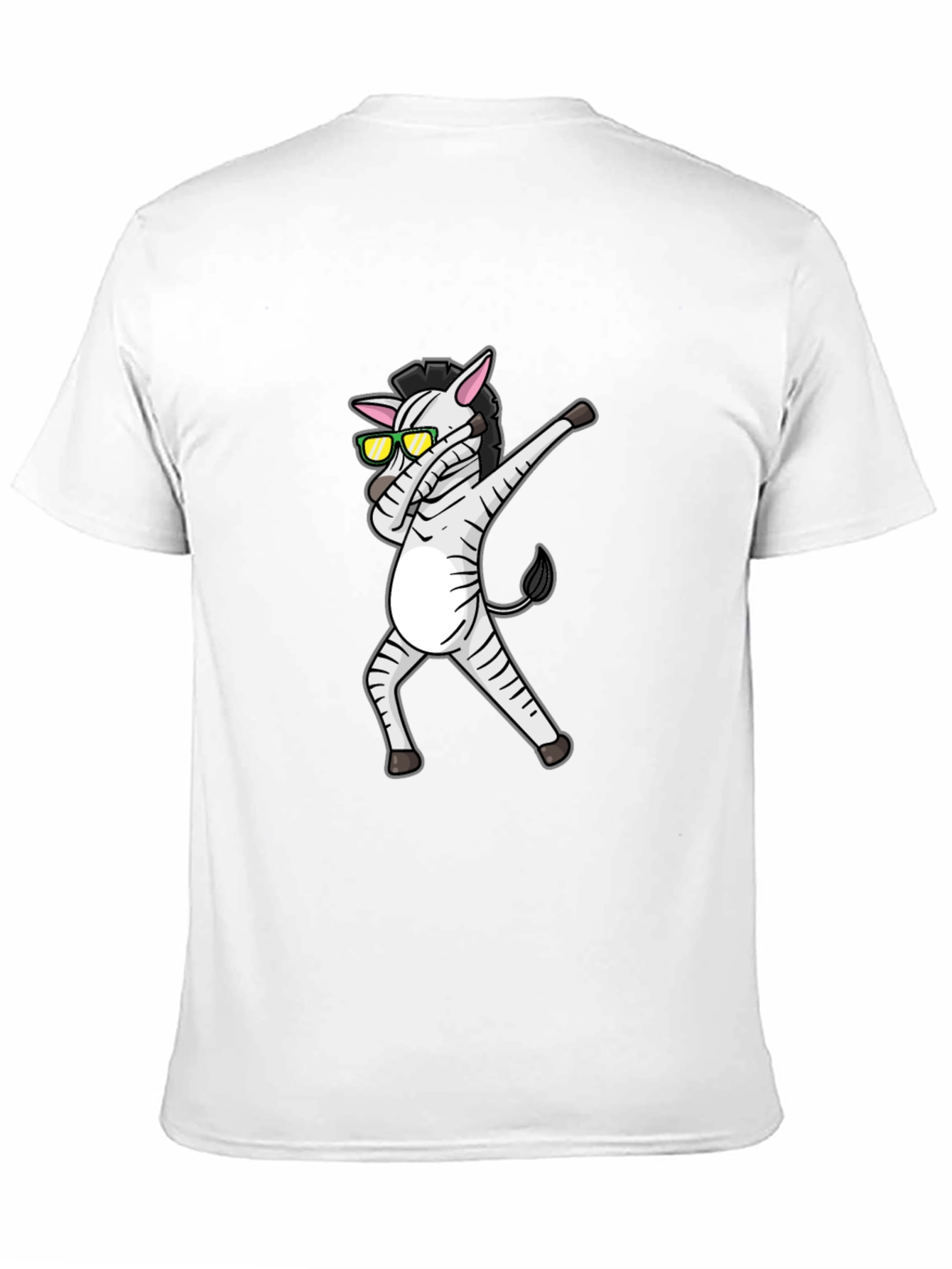 Dabbing Zebra Graphic Tee - Cool Black T-Shirt