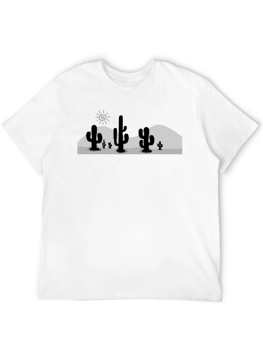 Cactus Desert Graphic Tee - Black Cotton T-Shirt
