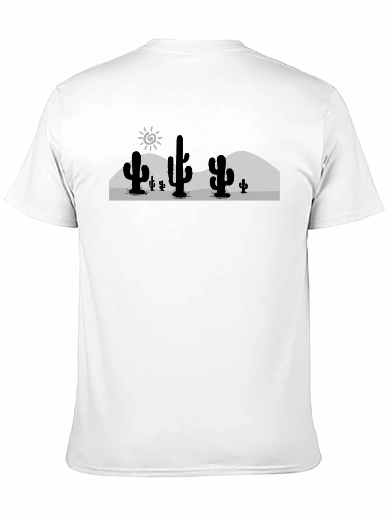 Cactus Desert Graphic Tee - Black Cotton T-Shirt