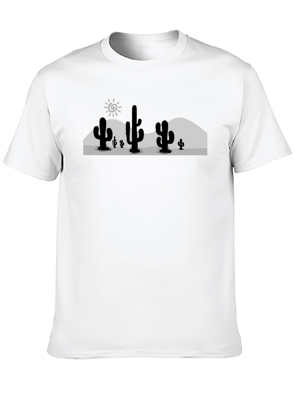 Cactus Desert Graphic Tee - Black Cotton T-Shirt