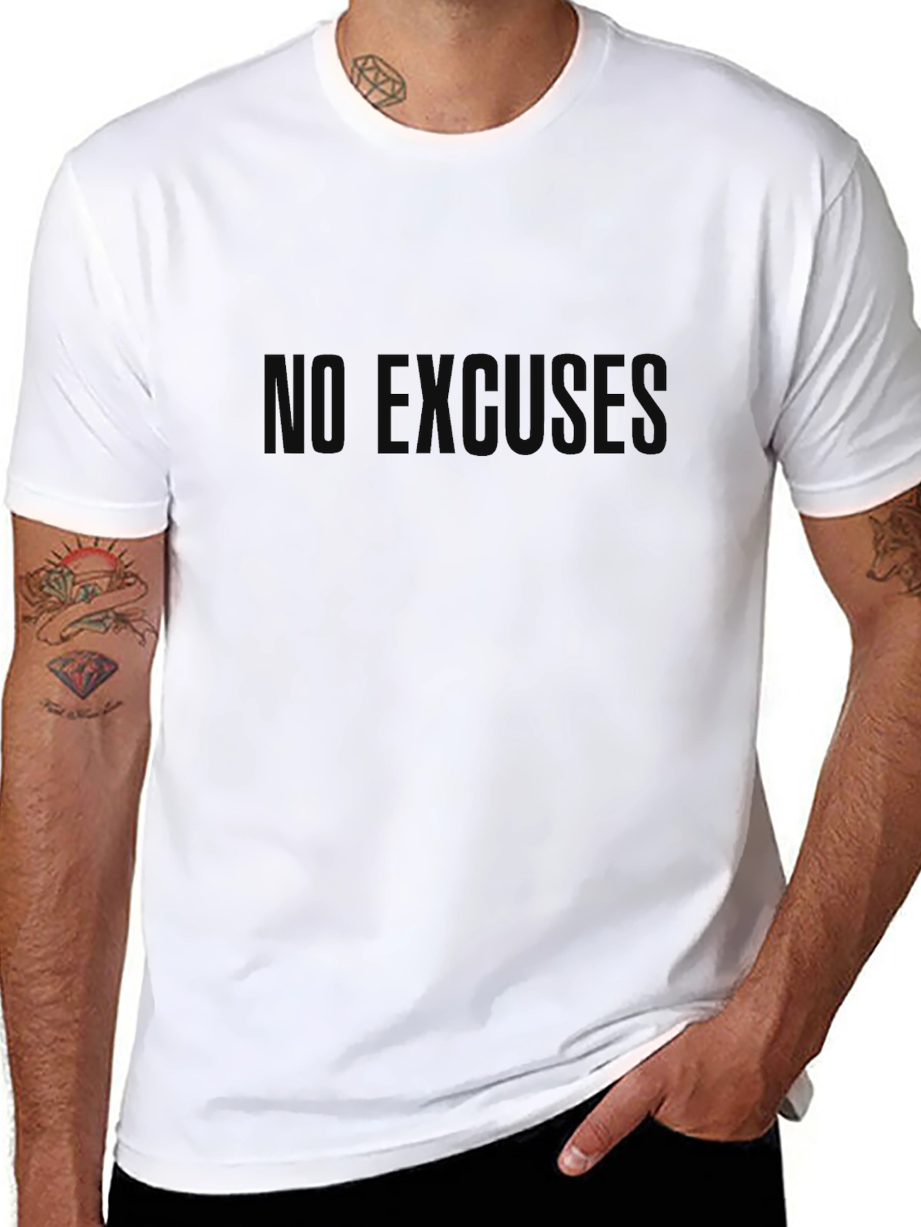 Mens No Excuses Black T-Shirt - Motivational Apparel