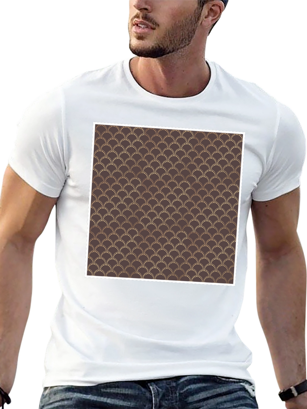 Art Deco Pattern Black T-Shirt