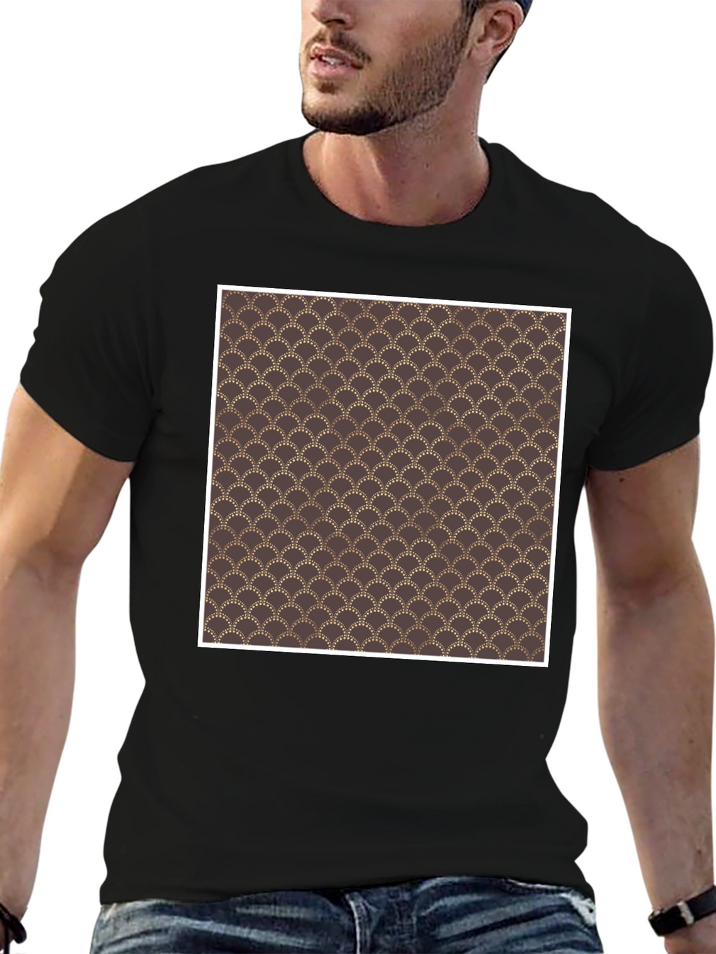 Art Deco Pattern Black T-Shirt