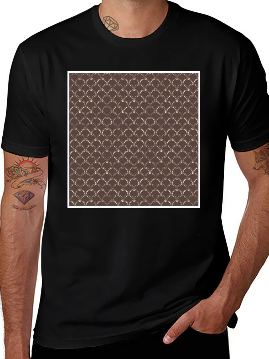 Art Deco Pattern Black T-Shirt