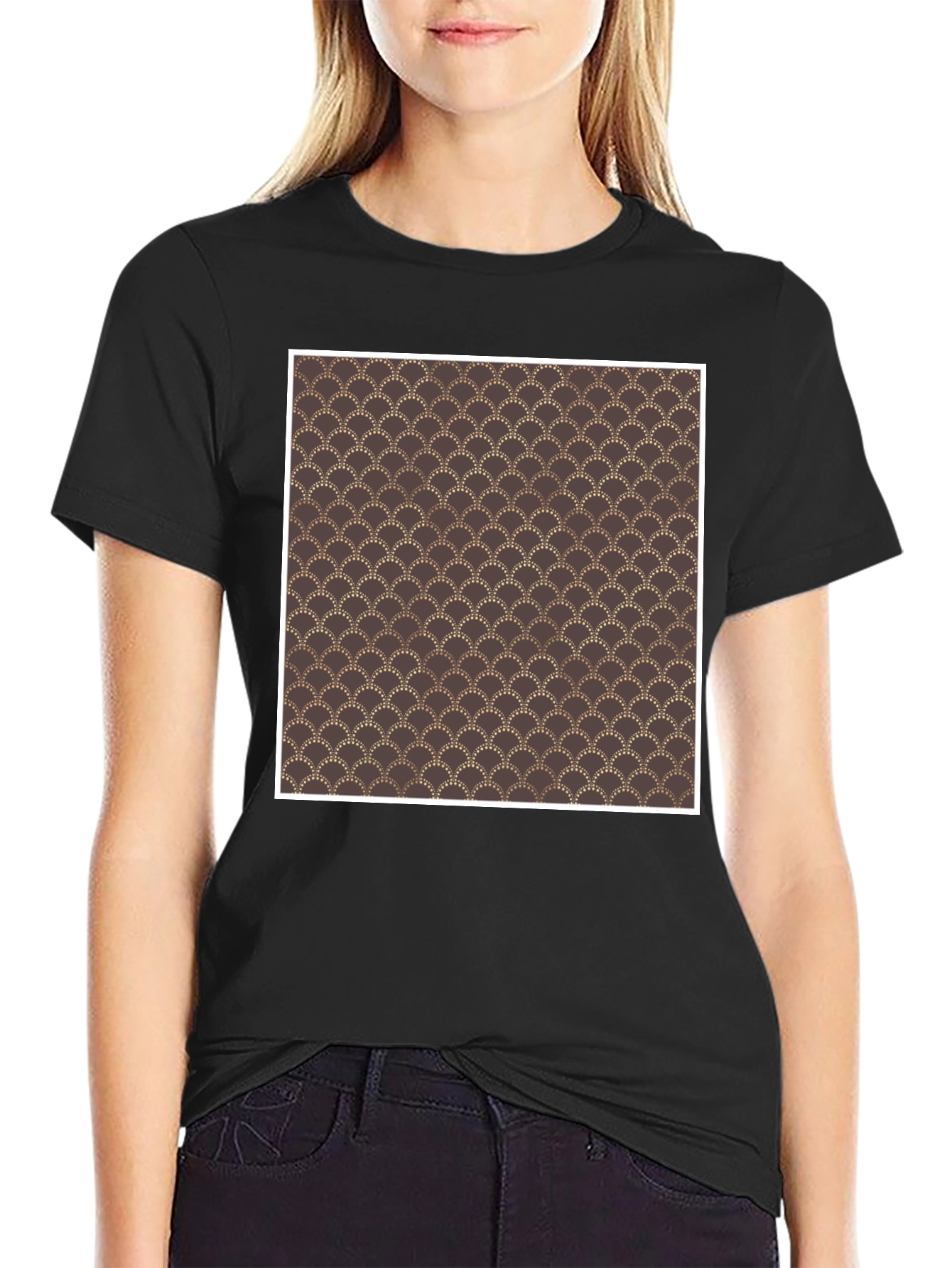 Art Deco Pattern Black T-Shirt