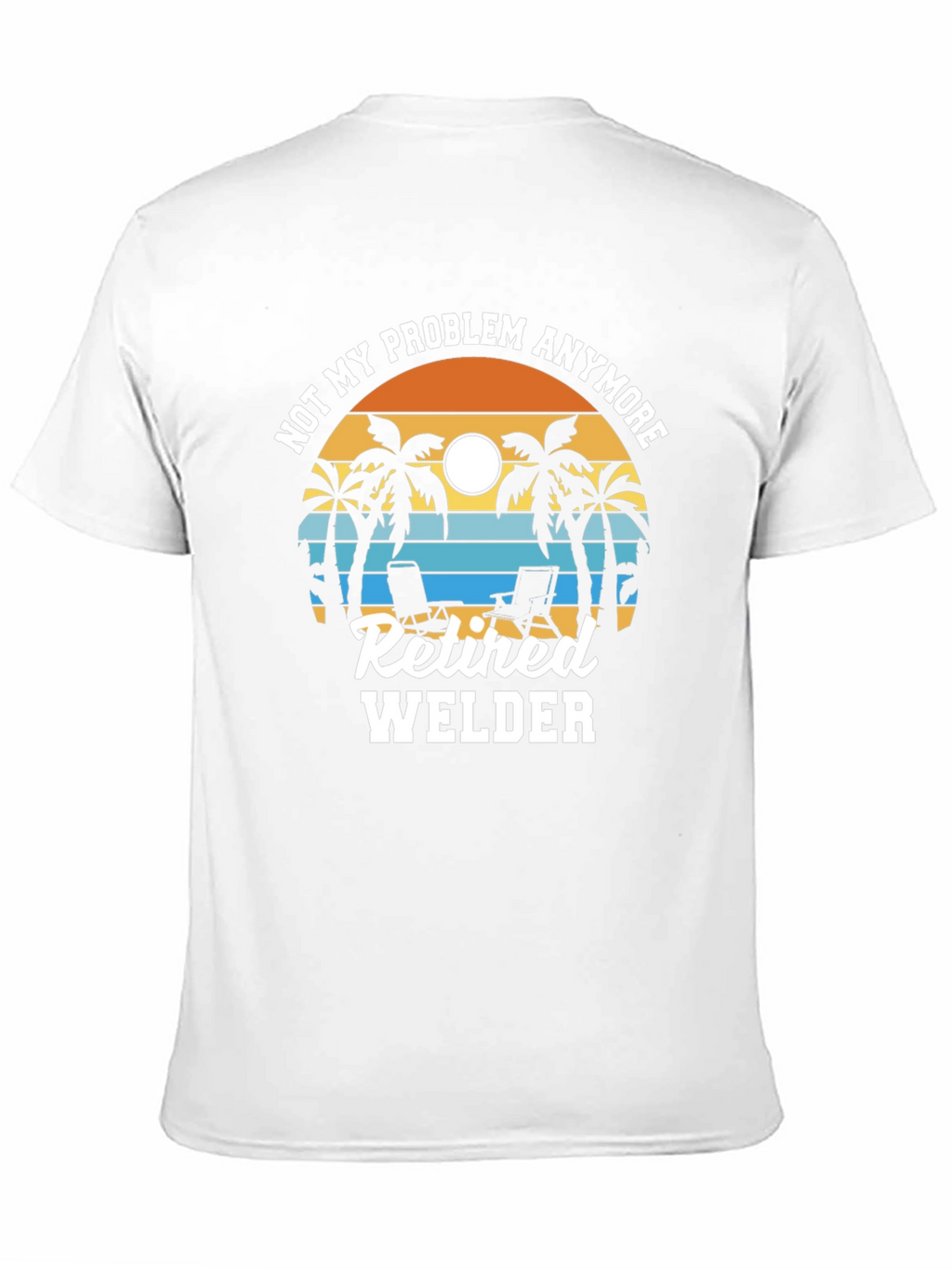 Retired Welder T-Shirt: Beach Sunset Design