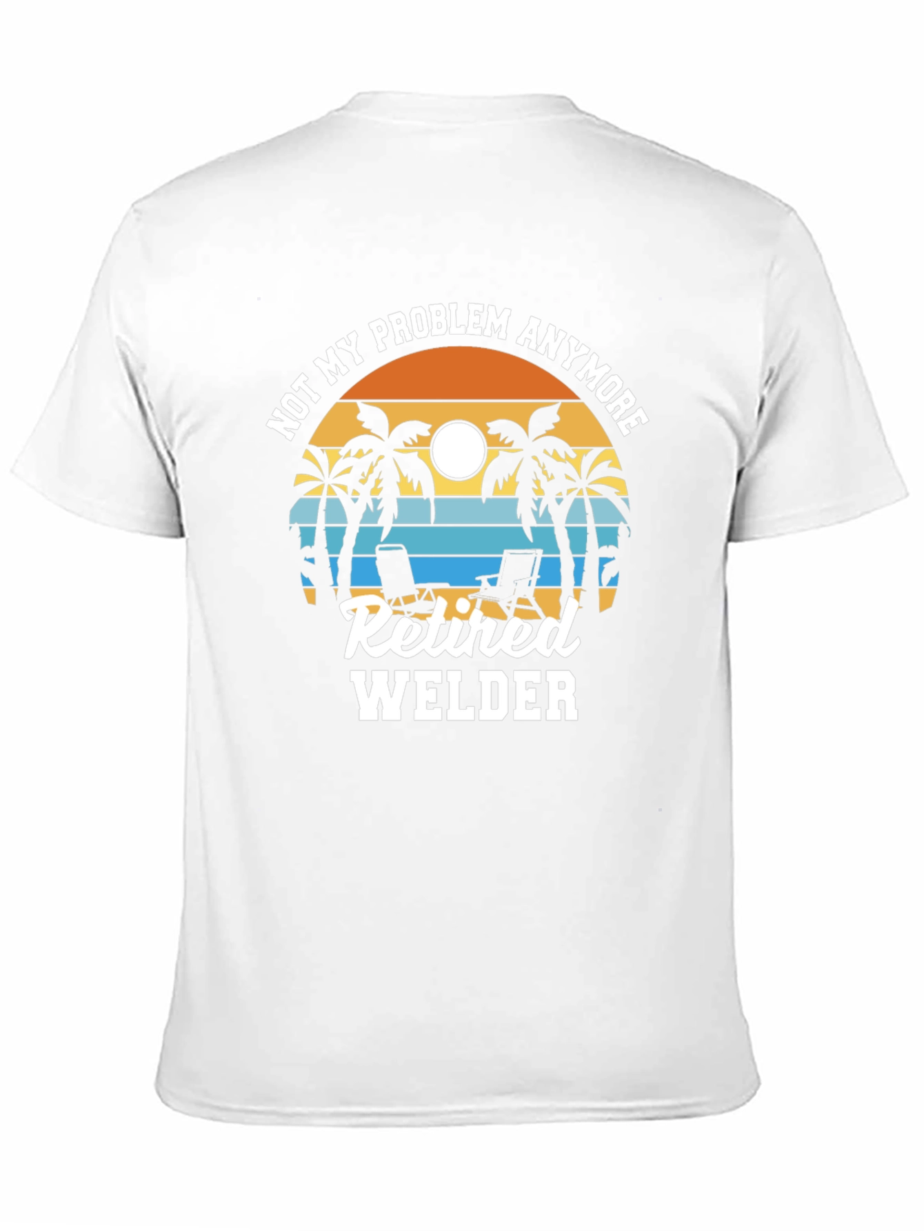 Retired Welder T-Shirt: Beach Sunset Design