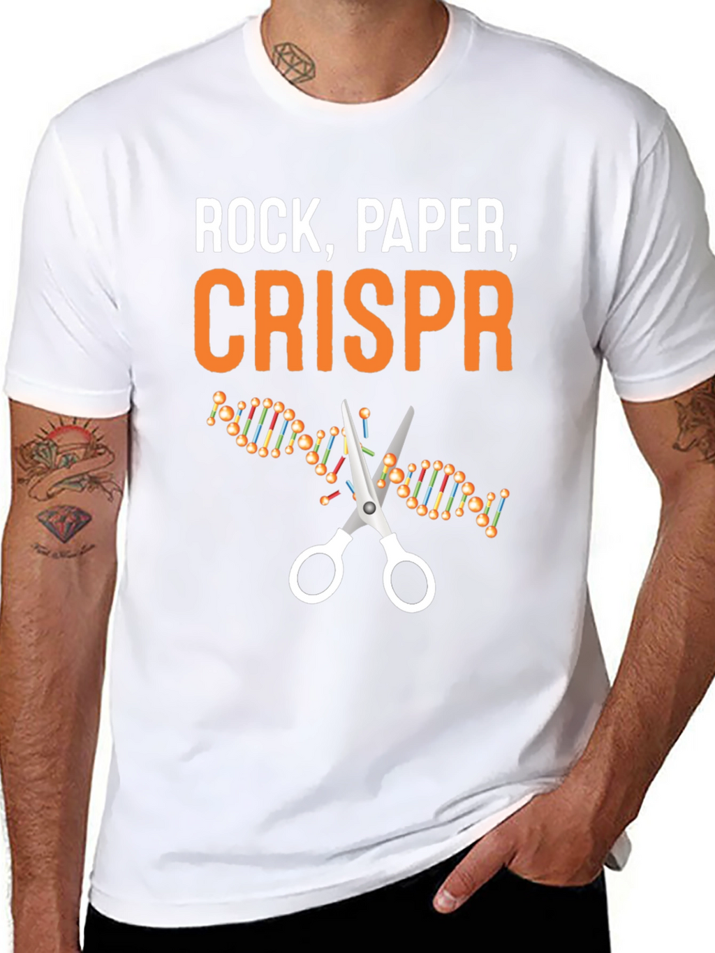 Rock Paper CRISPR T-Shirt - Science Humor Tee