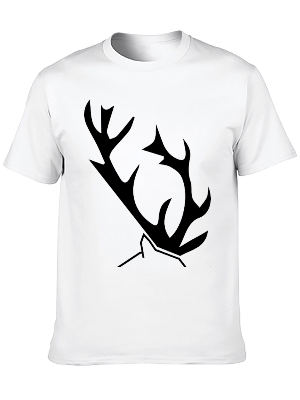 Black T-Shirt with Antler Graphic