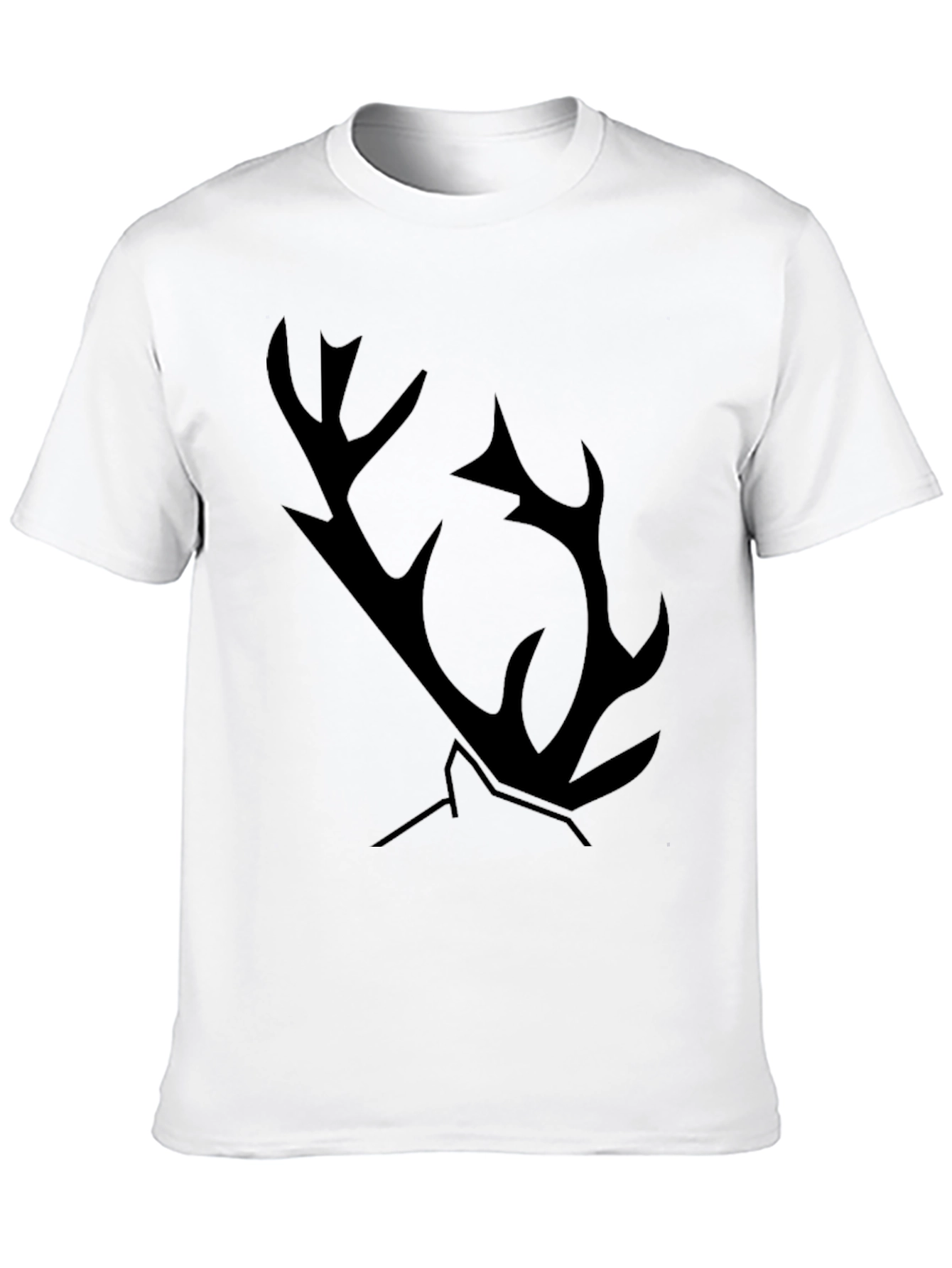 Black T-Shirt with Antler Graphic