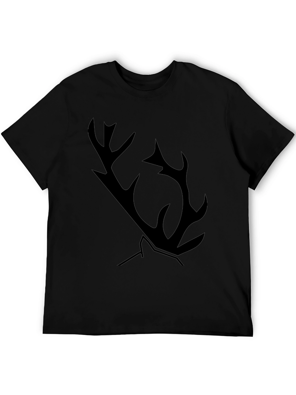 Black T-Shirt with Antler Graphic