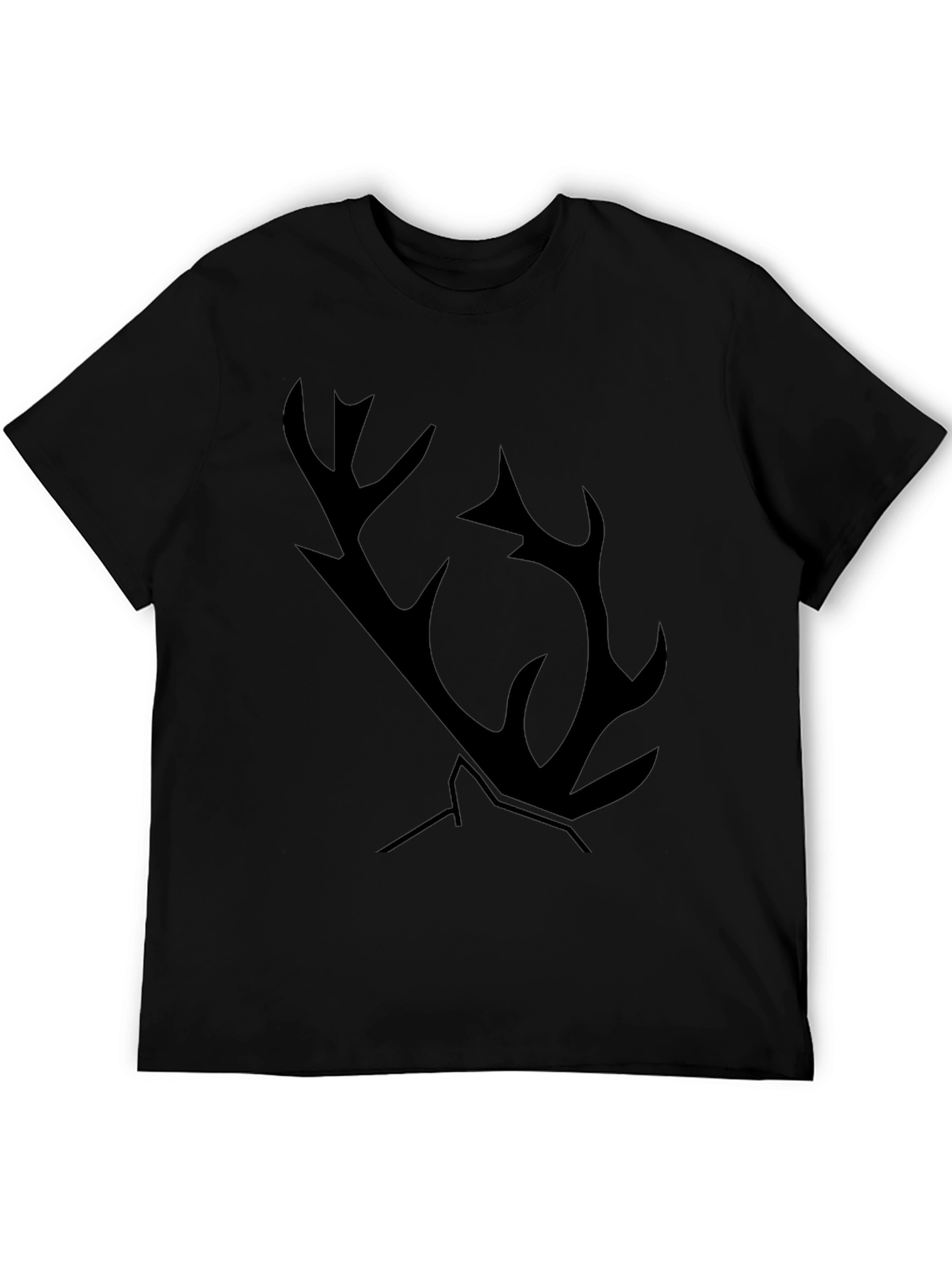 Black T-Shirt with Antler Graphic